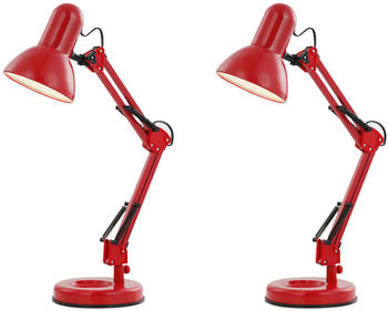 Globo 2 Stk. Schreibtischlampe FAMOUS rot, beweglich, Lampe Leuchte Schreibtisch