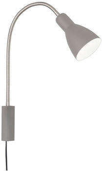 Fischer & Honsel LED Leselampe Bettleuchte Grau mit Schalter fürs Kopfteil Couch und Wandmontage