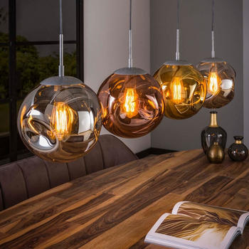 famlights Pendelleuchte Leonora in Altsilber und Mehrfarbig E27 4-flammig silber famlights Pendelleuchte Leonora in Altsilber und Mehrfarbig E27 4-flammig silber