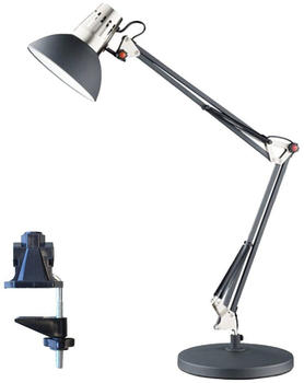 Fischer & Honsel LED Schreibtischleuchte Klemmlampe schwarz, Leseleuchte Bürolampe Klammerleuchte