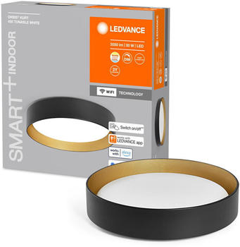LEDVANCE SMART+ WLAN LED Deckenleuchte Kurt in Schwarz und Gold 30W 1750lm tunable White schwarz