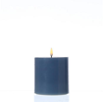 Deluxe Homeart Mia mit 3D-Flamme 10 x 10 cm eisblau