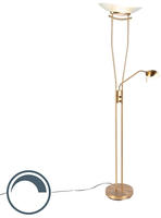 Qazqa led Modern Deckenfluter mit Lesearm, Stehleuchte, Stehlampe - Lexus -...