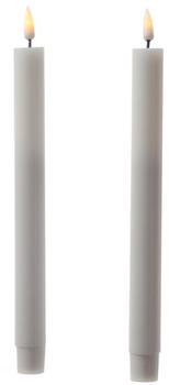 Deluxe Homeart Mia LED Tafelkerzen flackernd 24cm 2er-Set wei&szlig;