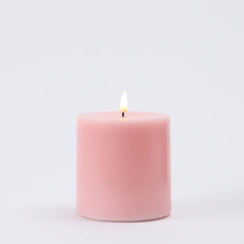 Deluxe Homeart Mia mit 3D-Flamme 10 x 10 cm rosa