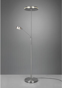 Trio Großer LED Deckenfluter FRANKLIN mit Lesearm, Höhe 181cm, Silber