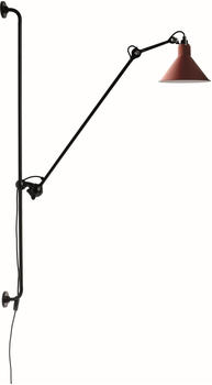 DCW éditions N°214 Wandleuchte rot, glockenförmig, max 11 Watt, Metall 118x93x21 cm (214 BL-RED) (616)