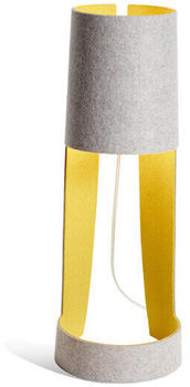 Domus Mia Tischleuchte gelb, zylinderförmig, max. 48 Watt, Stoff 17x45x17 cm gelb/grau (907)