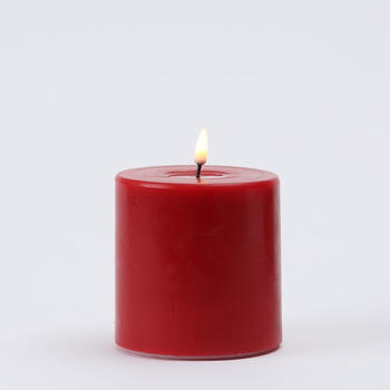 Deluxe Homeart Mia mit 3D-Flamme 10 x 10 cm rot