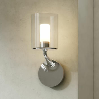 Astro Wandleuchte Elena in Chrom und Transparent G9 IP44 silber