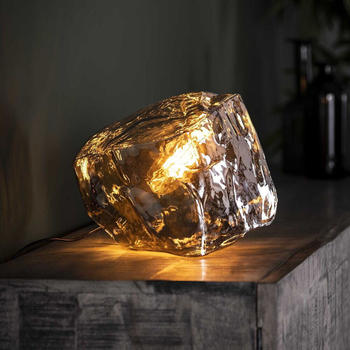 famlights Tischleuchte Jakub in Chrom E27 transparent