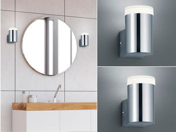 Trio-Leuchten Trio LED Badezimmer Wandleuchte Set Chrom Spiegelleuchten seitlich für Bad & Gäste WC