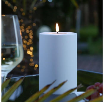 Deluxe Homeart MIA LED-Stumpenkerze 3D Flamme H: 15cm D: 10cm weiß