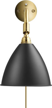 Gubi BL7 Wandleuchte schwarz, glockenförmig, max. 30 Watt, Metall 16x14x16 cm Kohlenschwarz/messing brass, soft black semi matt (705)