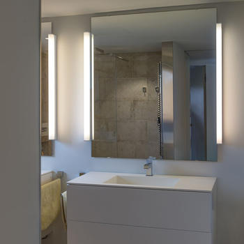Faro LED Badezimmer Wandleuchte Nilo aus Aluminium in Chrom 900mm silber