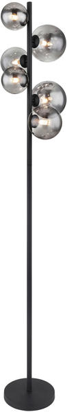 Globo Stehleuchte Riha 6-flammig 155 cm schwarz matt rauchfarben (56133-6S)