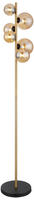 GLOBO LIGHTING Stehlampe "RIHA" G9 1 Stk. Warmwei&szlig; Stehleuchte Schwarz/Messing,