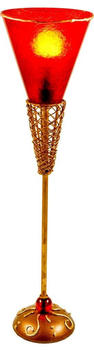 Guru-Shop Tischleuchte Kokopelli - Lido, Rot, Metall,Fiberglas, 54*14*14 cm, Bunte, Exotische Tischlampen