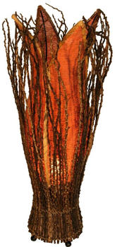 Guru-Shop Tischlampe / Tischleuchte `Flores`, in Bali Handgemacht aus Naturmaterial, Mehrfarbig, Kokosfaser,Rattan, Farbe: Orange, 70*20*20 cm