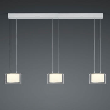 Bankamp Grand 2216 flex LED-Pendelleuchte 3-flammig-Aluminium eloxiert-Kristallglas klar-mit dim2warm (2200K - 2700K)