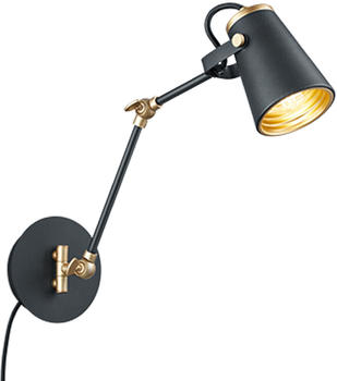 Trio Wandleuchte Edward Schwarz-matt/Gold E14 (208870132)