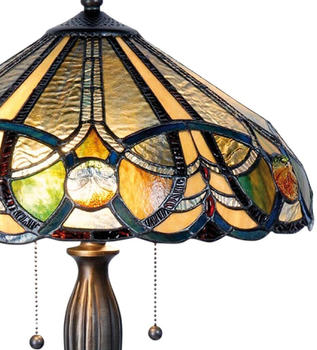 LumiLamp Tiffany Tischlampe Ø 41x61 cm Beige Grün Glas