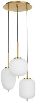 Nova Luce Pendelleuchte Lato in Weiß und Gold E14 3-flammig weiß