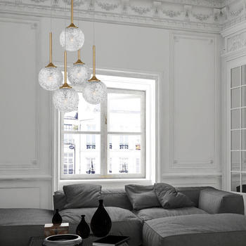 Nova Luce Pendelleuchte Mirano in Gold G9 5-flammig rund gold / messing