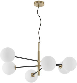 Nova Luce Pendelleuchte Vitra in Weiß-matt und Gold-satiniert G9 6-flammig weiß