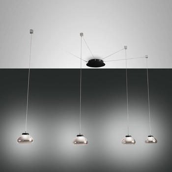 Fabas Luce LED Pendelleuchte Arabella 8W in Grau und Schwarz 4-flammig 3500mm grau