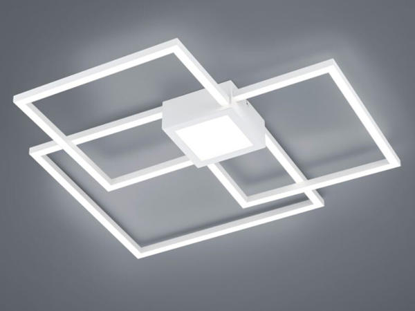 Trio Große LED Deckenleuchte HYDRA dimmbar & extra flach, Weiß 65 x 65cm