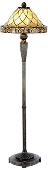 LumiLamp Tiffany Stehlampe Ø 46*168 cm E27/max 2*60W Beige Glasmalerei Dreieck Art Deko Stehender Lampe Stand Lampe Tiffany Lampe
