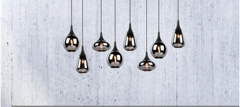 Trio Balken Pendellampe 8-flammig Rauchglas Optik
