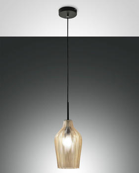 Fabas Luce Pendelleuchte Stintino in Champagner und Schwarz E27 beige / creme