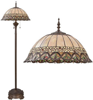 LumiLamp Tiffany Stehlampe Ø 50x165 cm Beige Braun