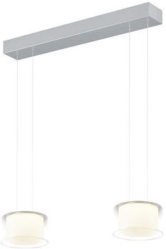 Bankamp Grand 2297 flex LED-Pendelleuchte 2-flammig-Aluminium eloxiert-Kristallglas klar-mit dim2warm (2200K - 2700K)