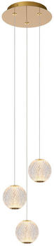 Lucide LED Pendelleuchte Cintra in Transparent und Messing 3x 4,7W 849lm rund transparent