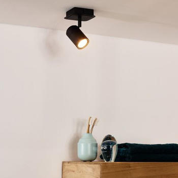 Lucide LED Deckenstrahler Lennert aus Metall 5W GU10 IP44 1-flammig schwarz