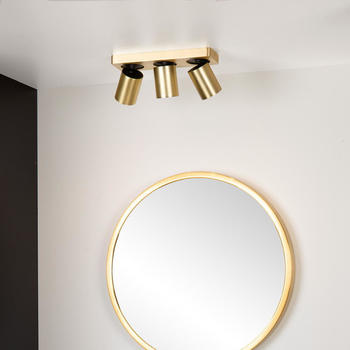 Lucide LED Deckenspot Nigel in Gold-matt 3x5W 960lm GU10 3-flammig gold / messing