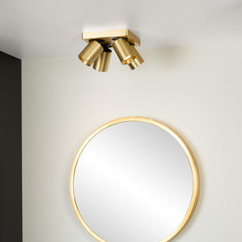 Lucide LED Deckenspot Nigel in Gold-matt 4x5W 1280lm GU10 4-flammig gold / messing