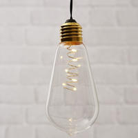 Led H&auml;ngeleuchte ,glow', Batterien Und Timer, Leuchtdraht, Klar, 13cm