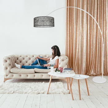 Steinhauer Stehleuchte Sparkled Light in Weiß und Schwarz-transparent E27 500mm weiß