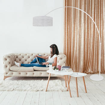 Steinhauer Stehleuchte Sparkled Light in Weiß und Weiß-transparent E27 500mm weiß