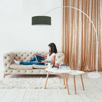Steinhauer Stehleuchte Sparkled Light in Weiß und Grün E27 500mm weiß