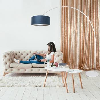 Steinhauer Stehleuchte Sparkled Light in Weiß und Blau E27 500mm weiß