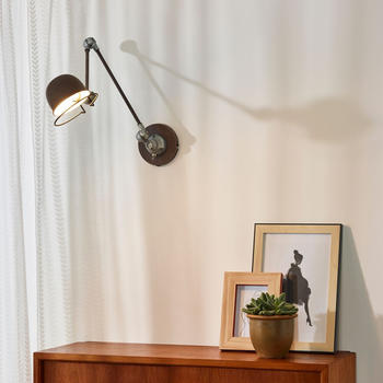 Lucide Wandleuchte Honore, verstellbar, rostfarben, E14 braun