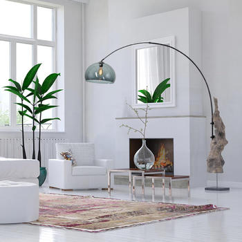 Steinhauer Wandleuchte Sparkled Light in Schwarz und Schwarz-transparent E27 380mm rund schwarz