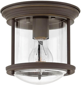Elstead Lighting Hadrian Deckenleuchte E27 Ölgeriebene Bronze Klar IP44