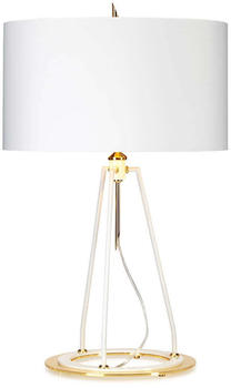Elstead Lighting Ferrara Tischleuchte E27 Weiß Poliertes Gold Weiß mit Metallic-Gold-Futter