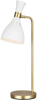 Elstead Lighting Joan Tischleuchte E27 Mattes Weiß, brüniertes Messing